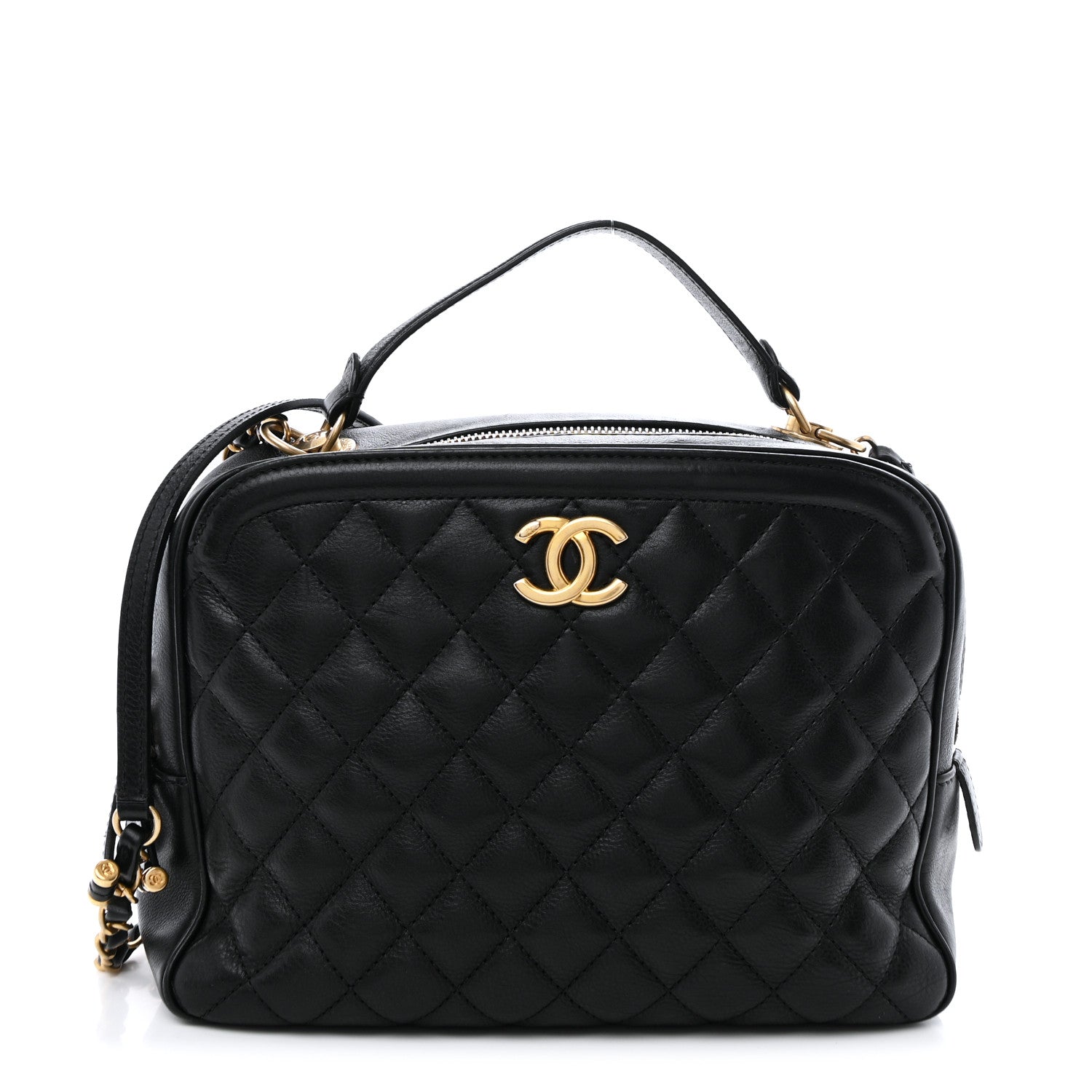 Chanel Calfskin Quilted CC Medium Vanity Case Black 1 of 23