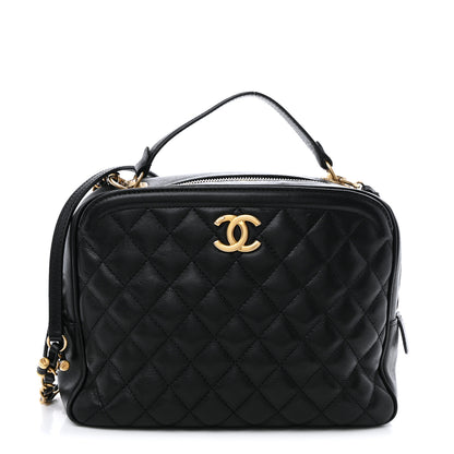 Chanel Calfskin Quilted CC Medium Vanity Case Black 1 of 23