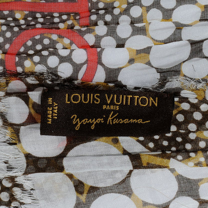 Louis Vuitton Cotton Monogram Kusama Infinity Dots Pareo Scarf White 6 of 7