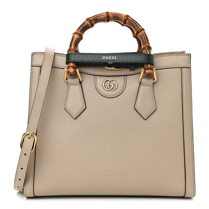 Gucci Wonka Grain Calfskin Small Diana Tote Bag Oatmeal Vintage Green 1 of 12