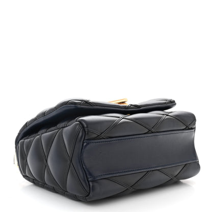 Louis Vuitton Lambskin Malletage Top Handle GO-14 MM Bleu Marine 5 of 10