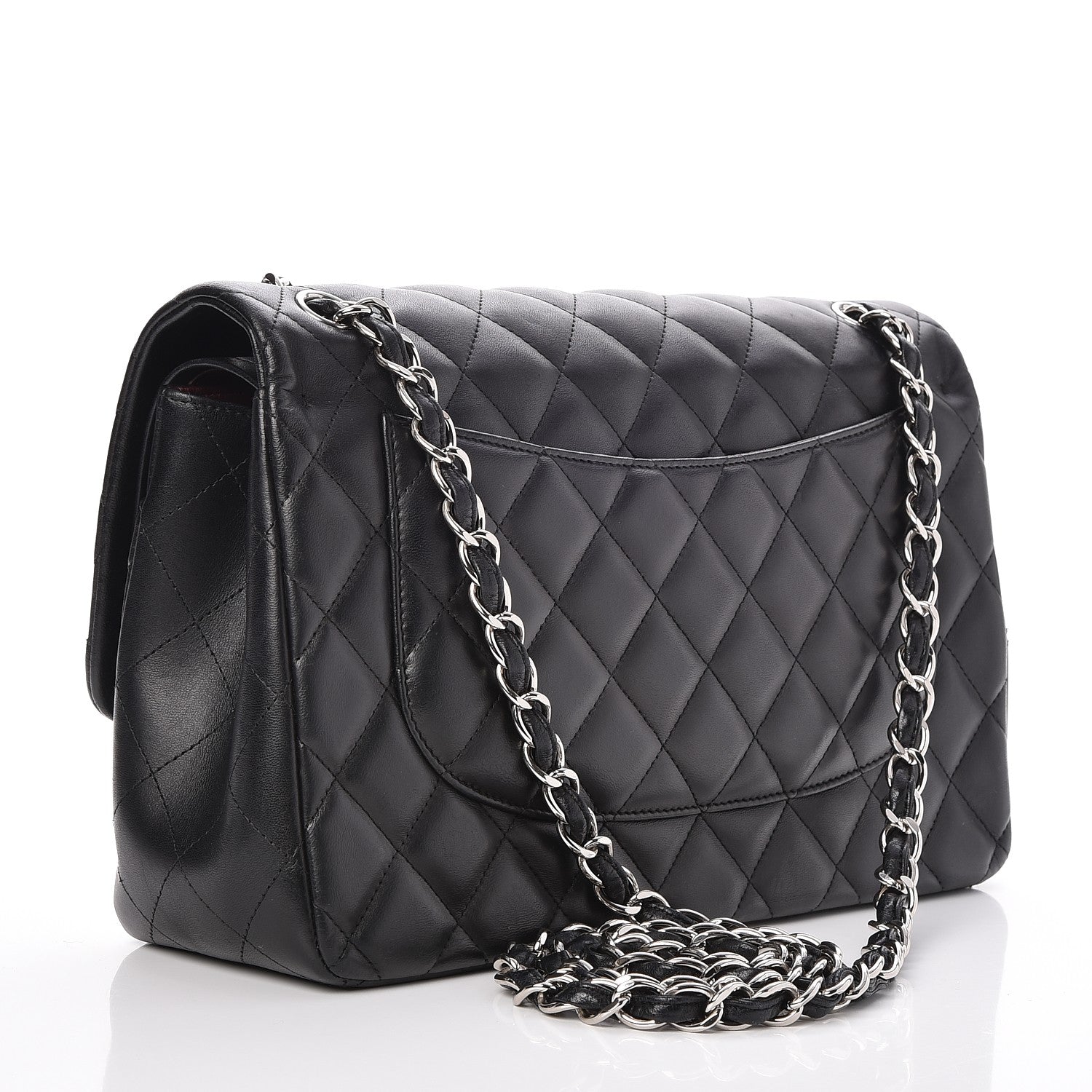 Chanel Lambskin Quilted Jumbo Double Flap Black 4 of 8