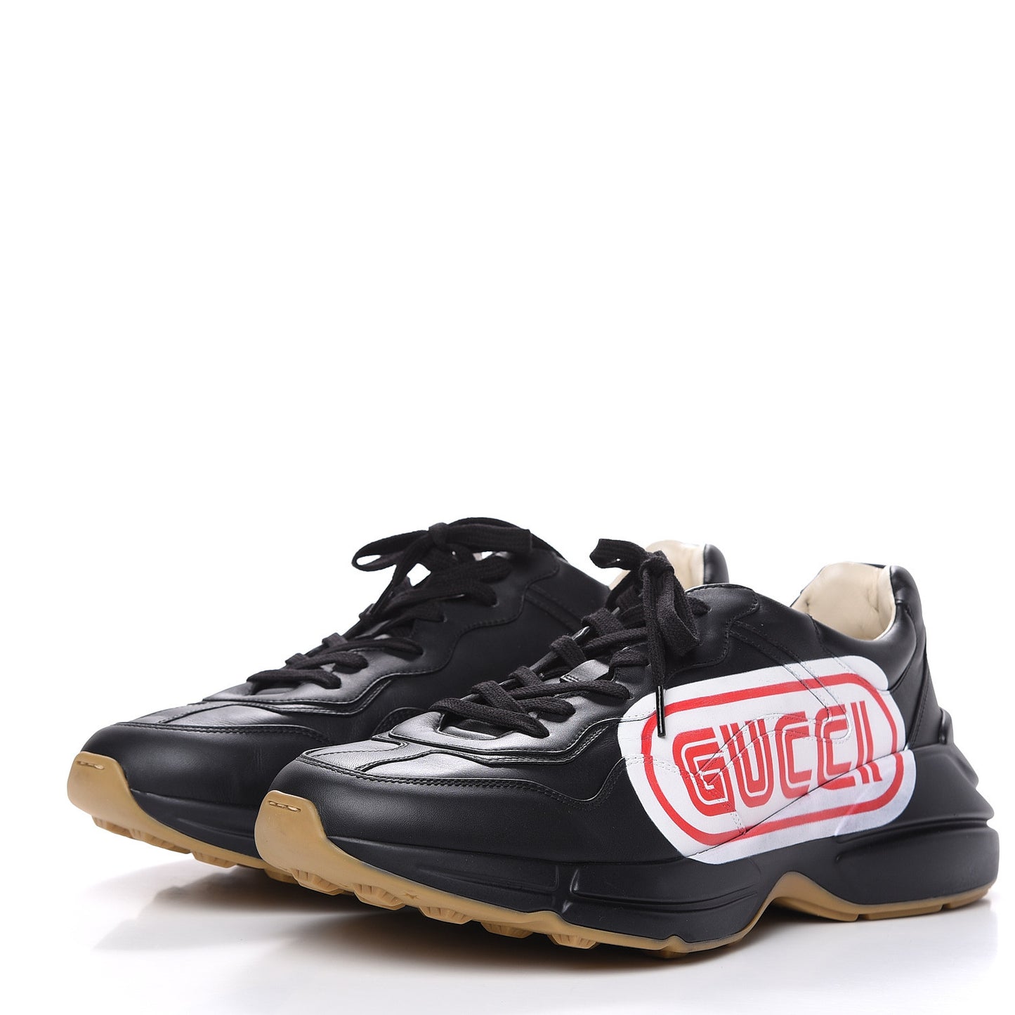 X SEGA Calfskin Logo Mens Rhyton Sneakers 13 Black