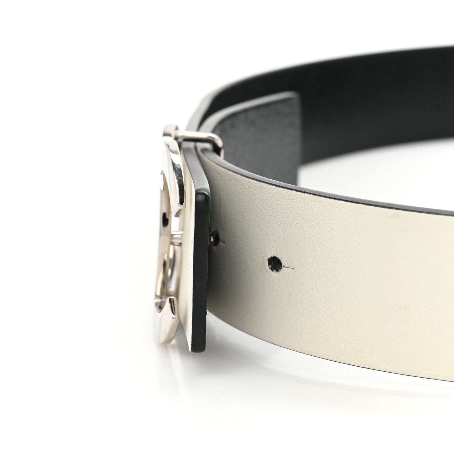 Patent Calfskin CC Reversible Belt 85 34 Black White
