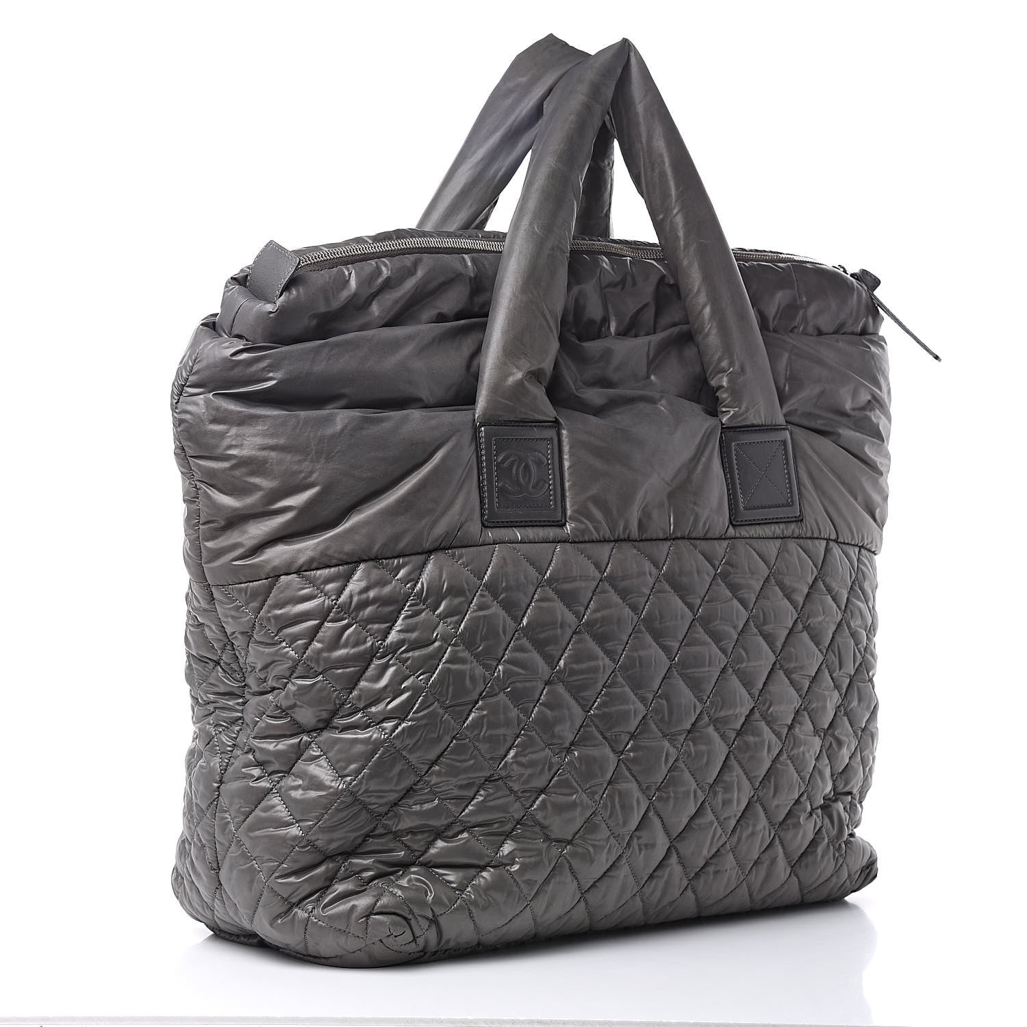Chanel Nylon Quilted Large Coco Cocoon Tote Grey 3 of 11