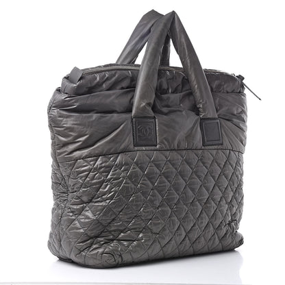 Chanel Nylon Quilted Large Coco Cocoon Tote Grey 3 of 11