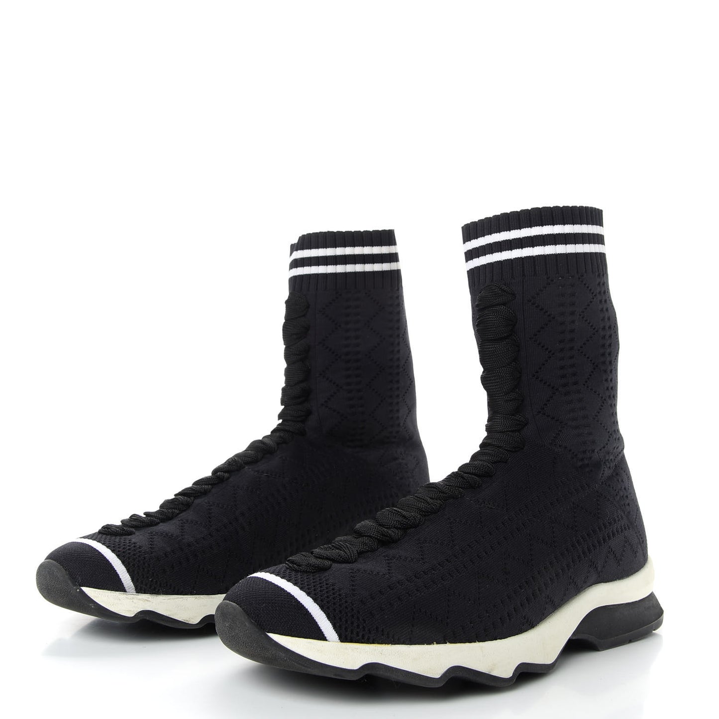 Stretch Knit Womens Sock Sneakers 37 Black