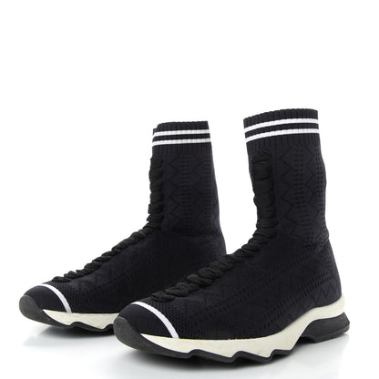 Fendi Stretch Knit Womens Sock Sneakers 37 Black 3 of 9