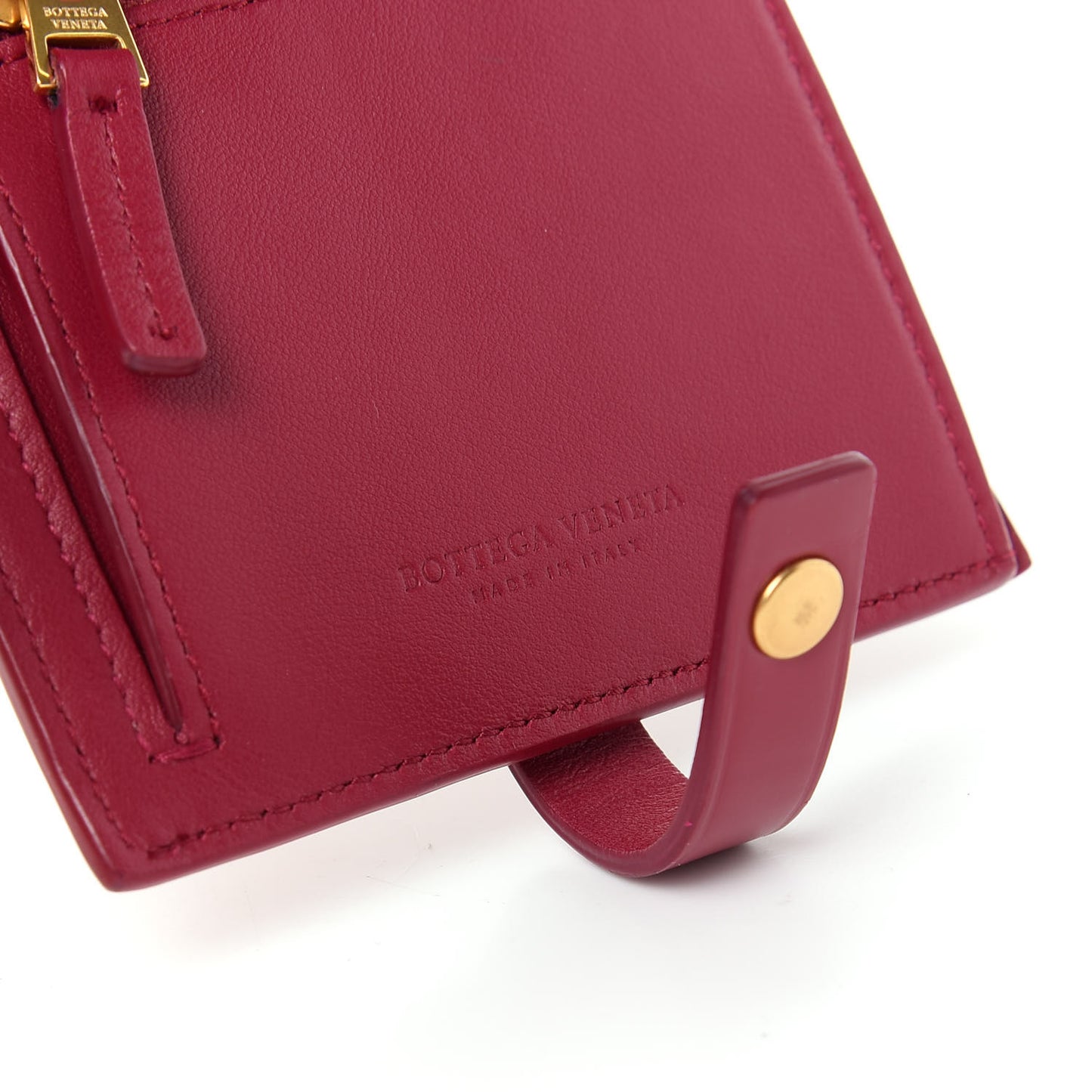 Glossy Woven Calfskin Wallet Amaranto