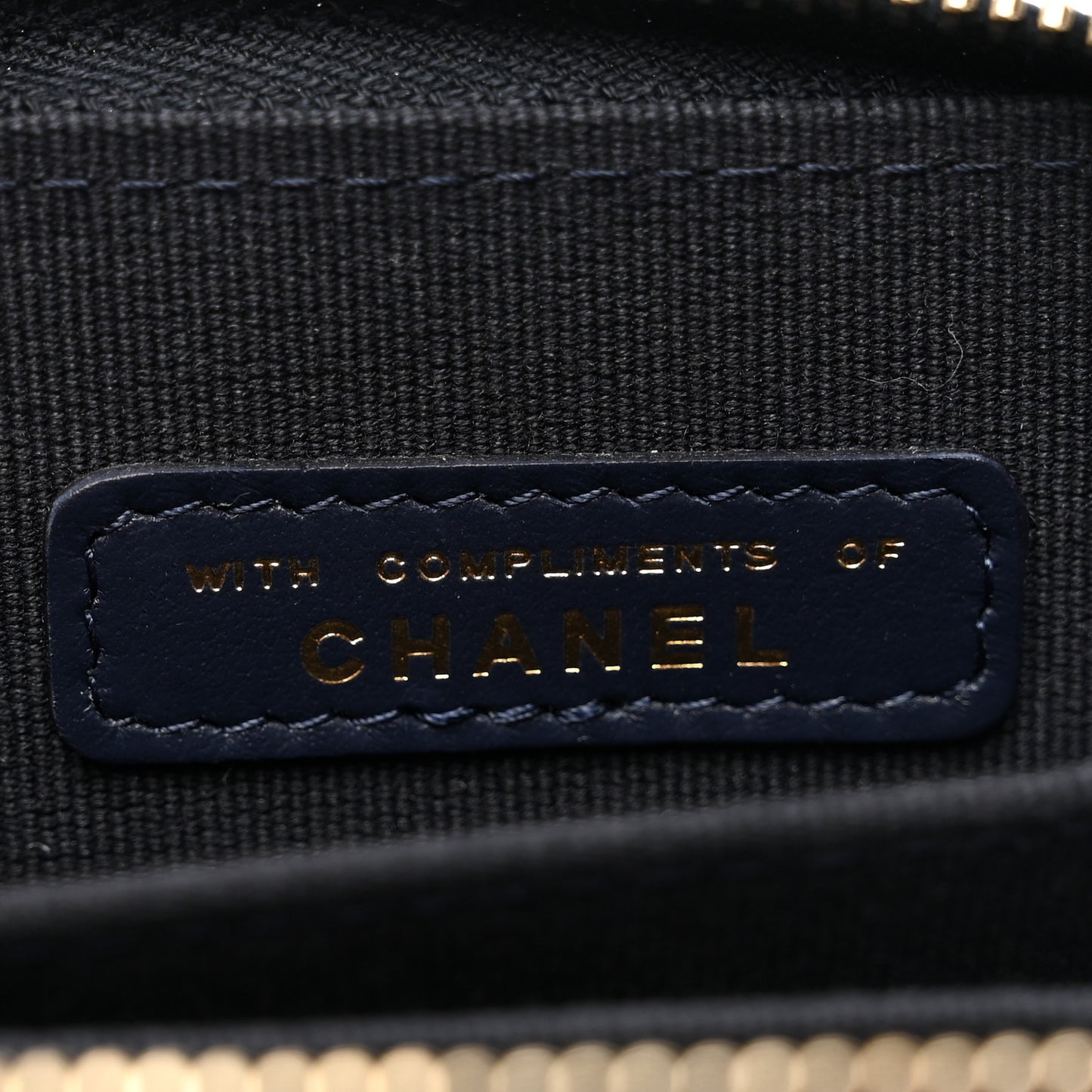 Caviar Enamel Coco Casino Quilted Zip Coin Purse Navy Blue