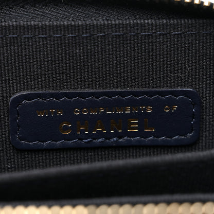 Chanel Caviar Enamel Coco Casino Quilted Zip Coin Purse Navy Blue 7 of 9