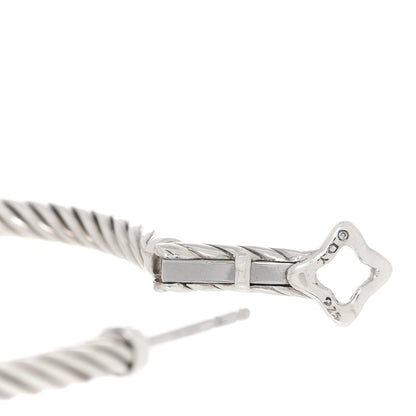 David Yurman Sterling Silver Medium Cable Classics Hoop Earrings 5 of 6