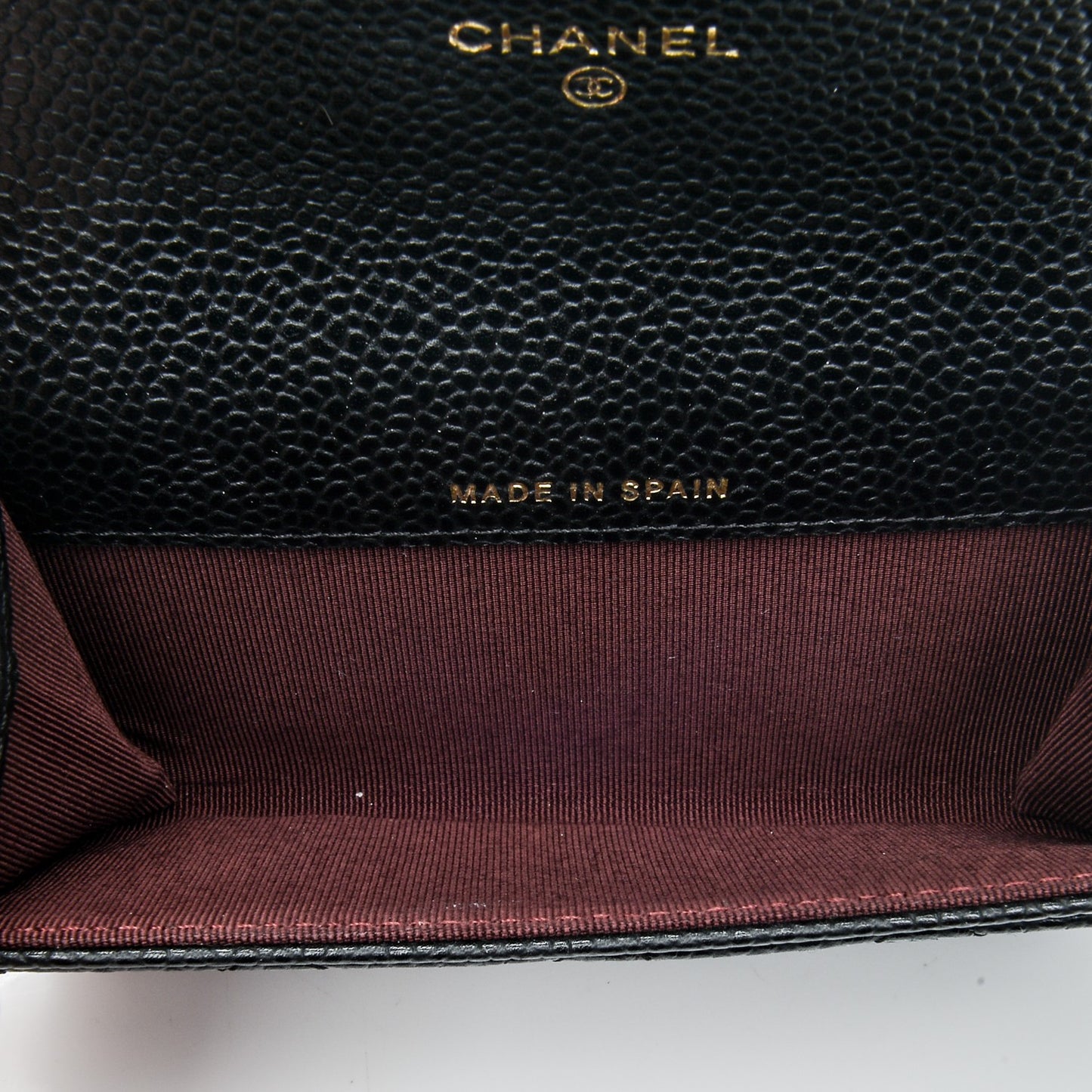 Caviar Quilted Flap Card Holder Black