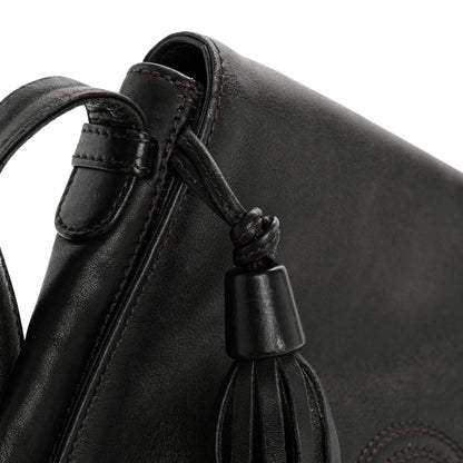 Chanel Lambskin CC Tassel Shoulder Flap Bag Black 13 of 14