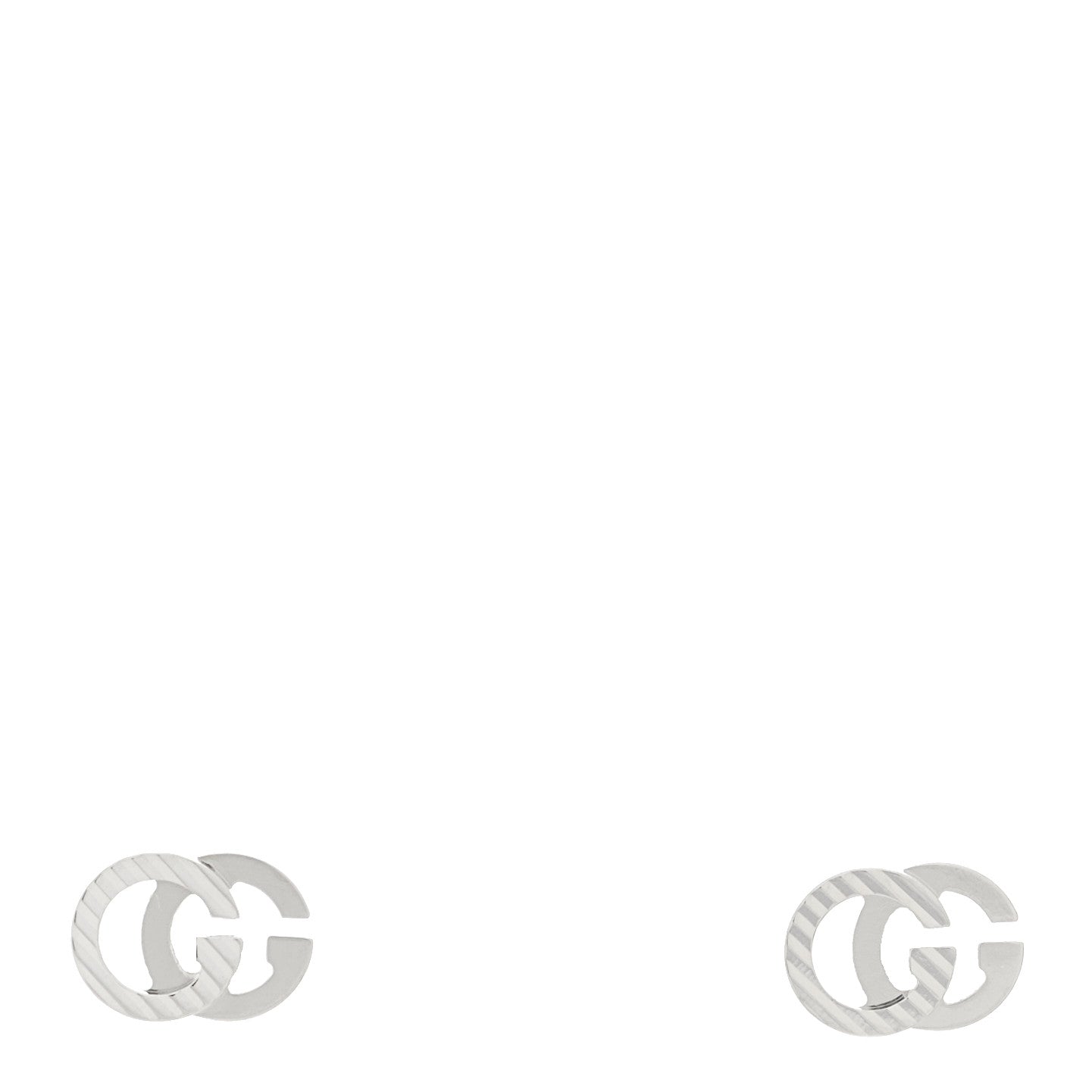 18K White Gold Mini Running GG Stud Earrings