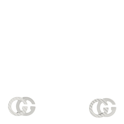 Gucci 18K White Gold Mini Running GG Stud Earrings 1 of 4