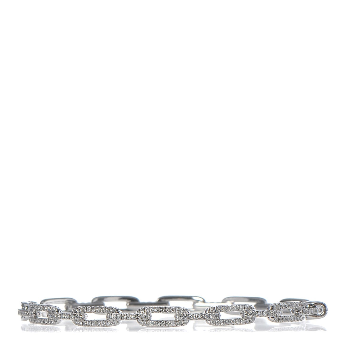 18K White Gold Diamond 4mm Stax Chain Link Bracelet