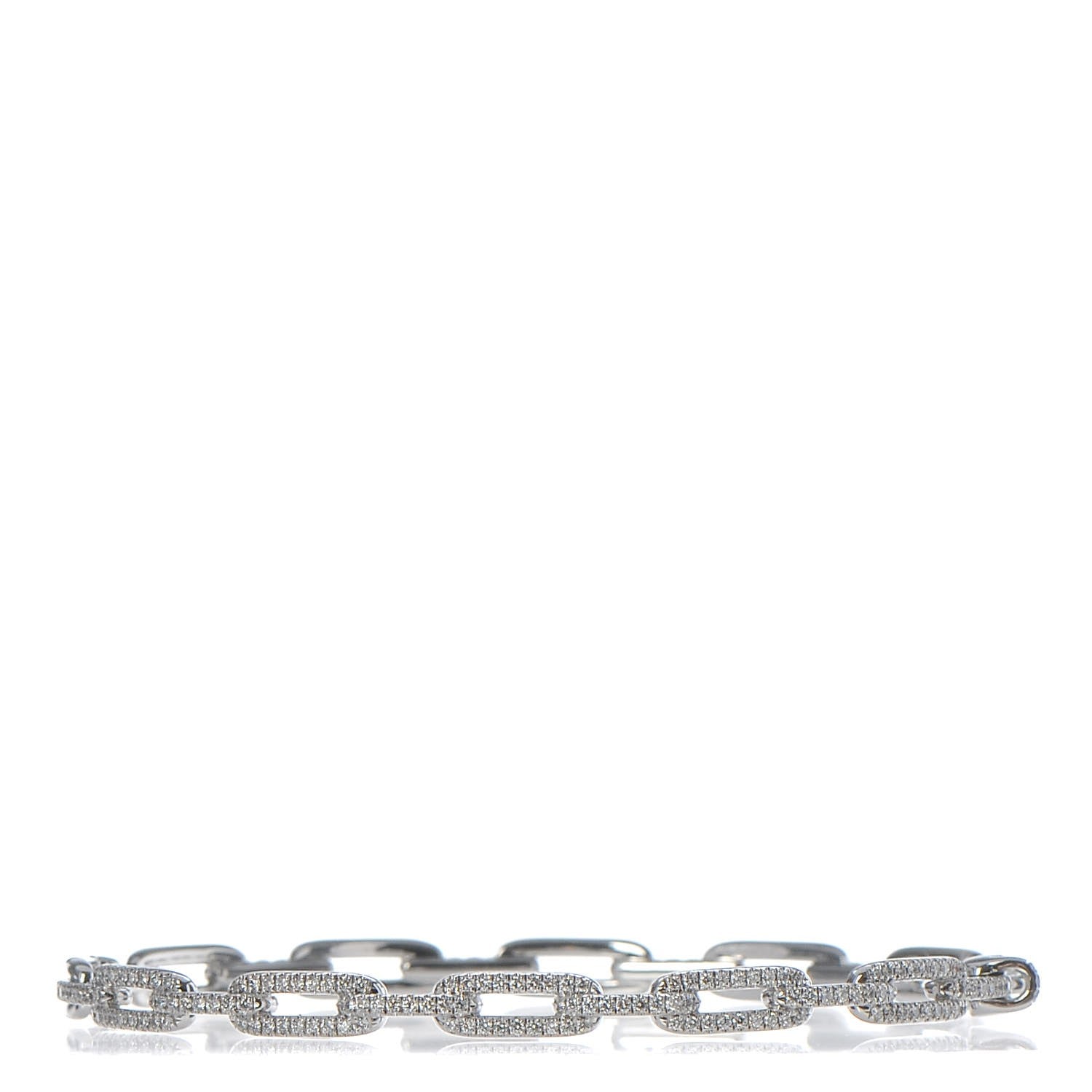 David Yurman 18K White Gold Diamond 4mm Stax Chain Link Bracelet 1 of 5