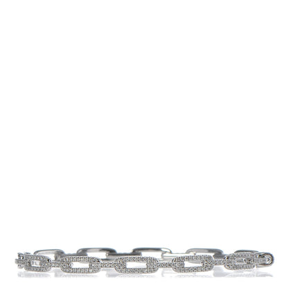 David Yurman 18K White Gold Diamond 4mm Stax Chain Link Bracelet 1 of 5