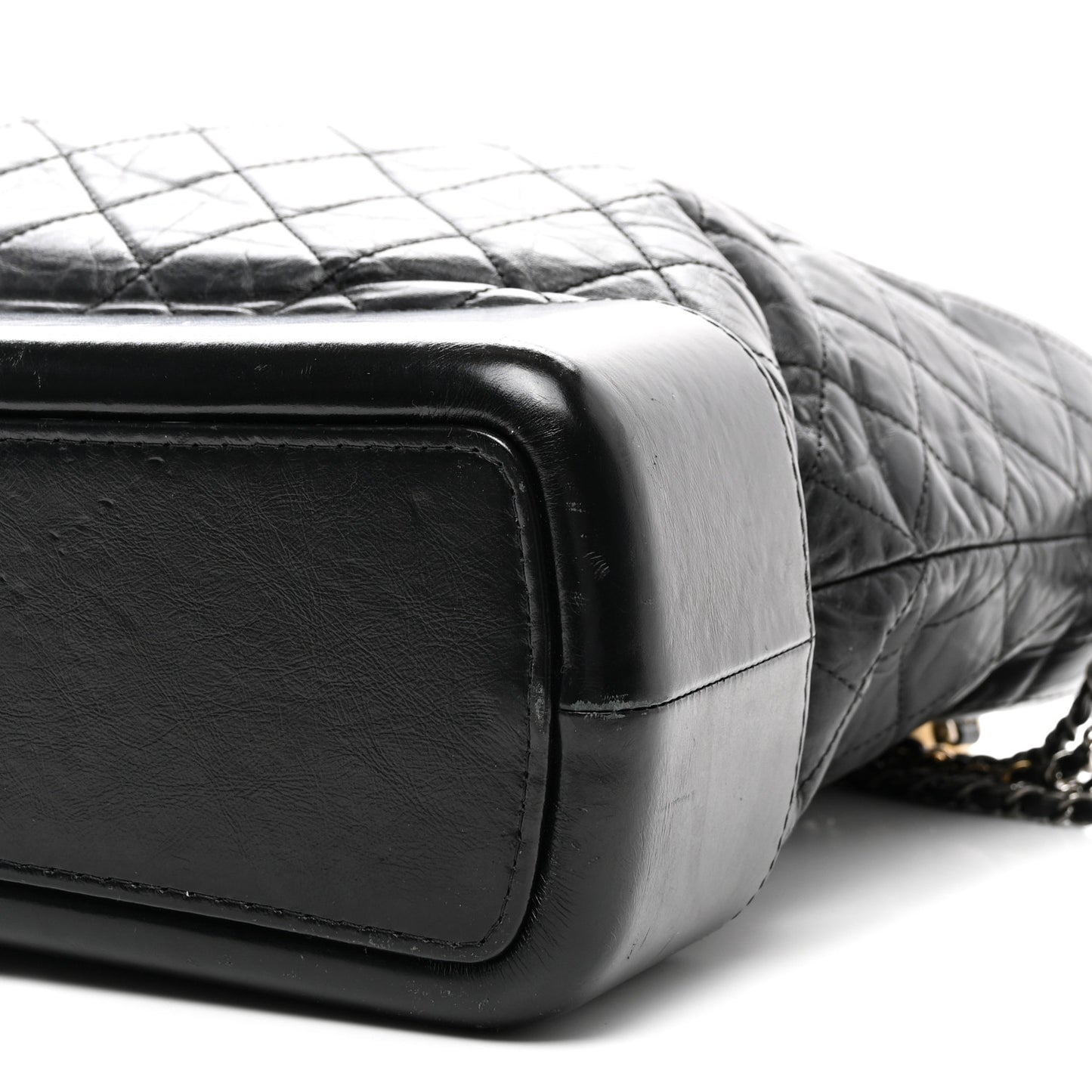 Aged Calfskin Quilted Maxi Gabrielle Hobo Black