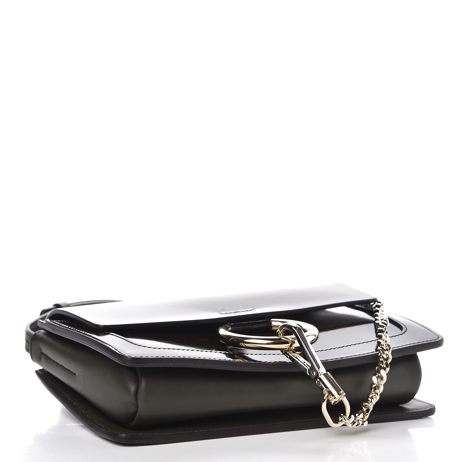 Chloe Glossy Lambskin Small Faye Shoulder Bag Deep Forest 4 of 6