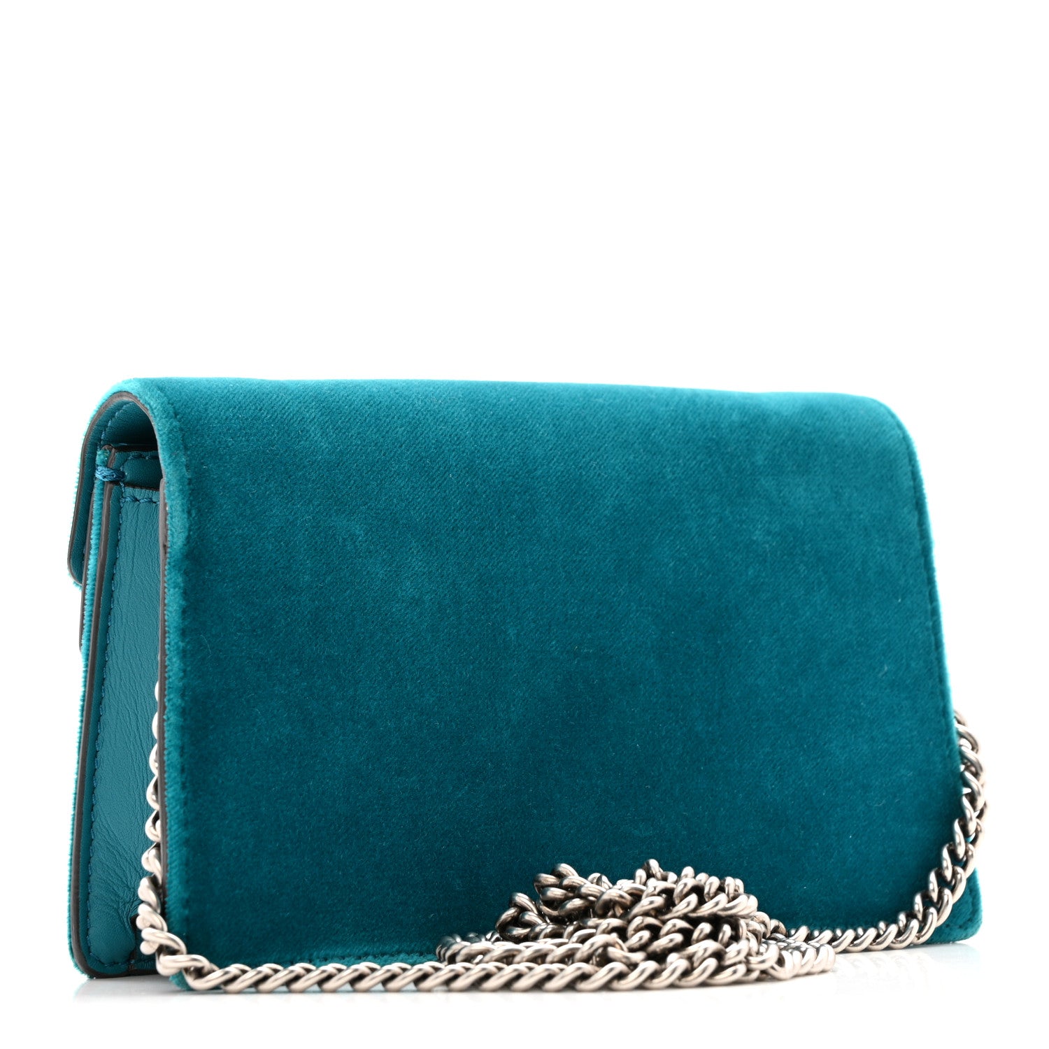 Gucci Velvet Super Mini Dionysus Shoulder Bag Pavone Cyan 3 of 11