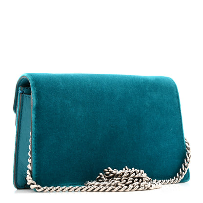 Gucci Velvet Super Mini Dionysus Shoulder Bag Pavone Cyan 3 of 11