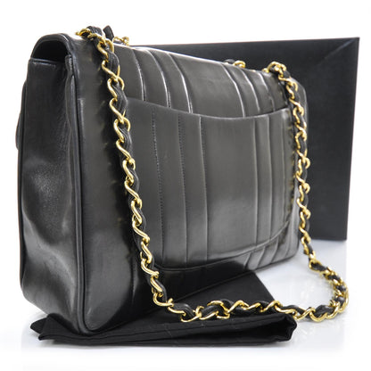 Chanel Lambskin Vertical Quilt Jumbo Flap Black 2 of 11