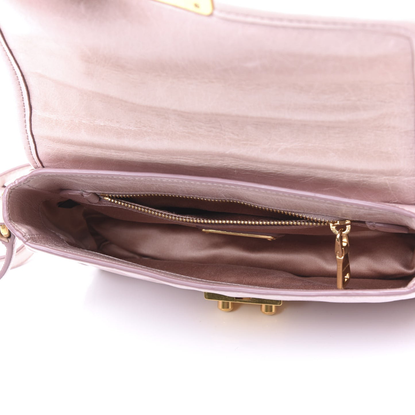 Vitello Lux Matelasse Crossbody Flap Mughetto