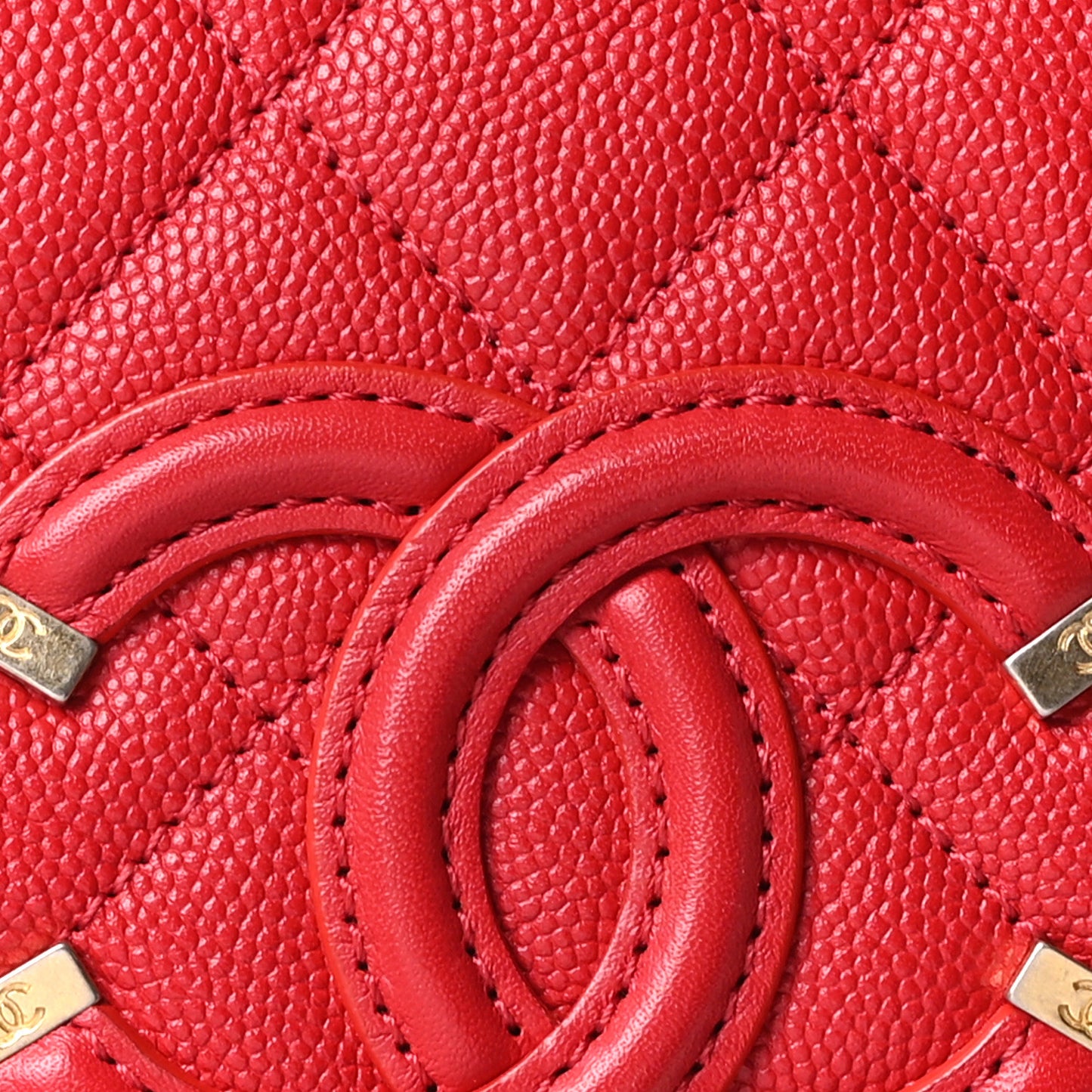 Caviar Quilted Filigree Backpack Red