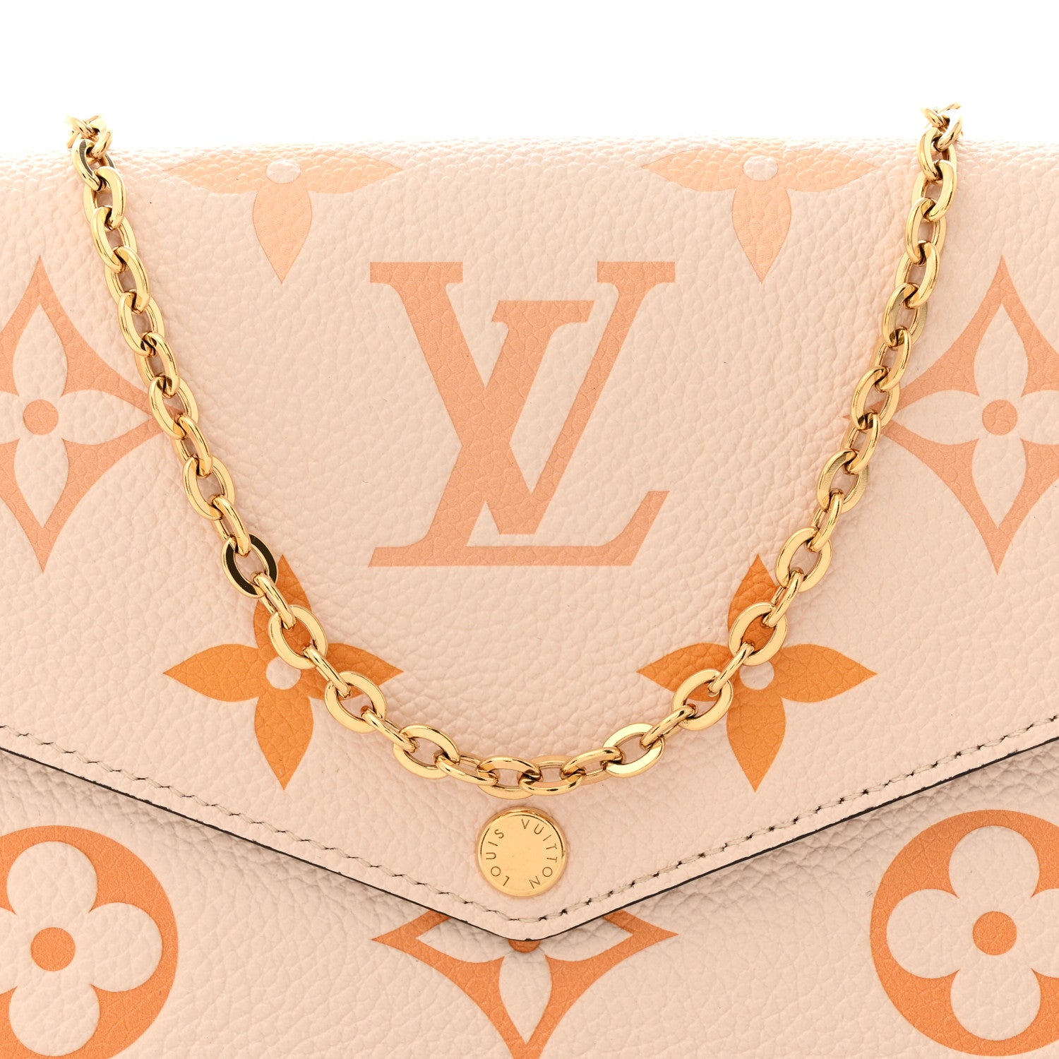 Louis Vuitton Empreinte Monogram Giant By The Pool Felicie Pochette Chain Wallet Cream Saffron 8 of 11
