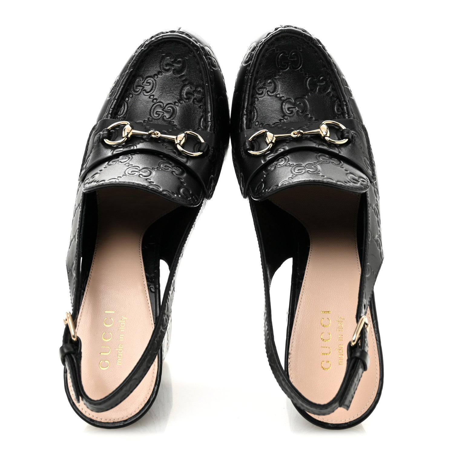 Gucci Guccissima Horsebit Platform 70/160mm Slingback Mules 40