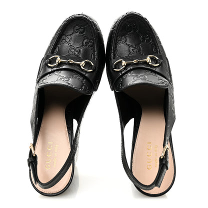 Gucci Guccissima Horsebit Platform 70/160mm Slingback Mules 40 Black 2 of 10