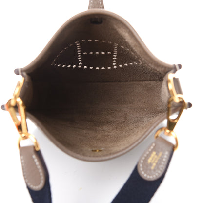Hermes Taurillon Clemence Amazone Evelyne TPM Etoupe Bleu Indigo 4 of 10