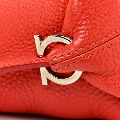 Salvatore Ferragamo Grained Calfskin Sofia Satchel Red 15 of 21