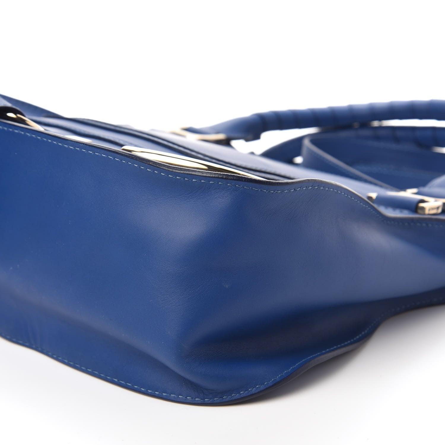 Chloe Smooth Calfskin Medium Marcie Metal Bar Trim Satchel Sea Water 7 of 10