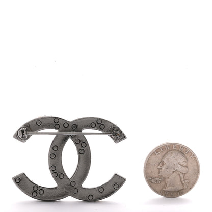 Chanel Ruthenium Pearl Large CC Brooch Black 2 of 3