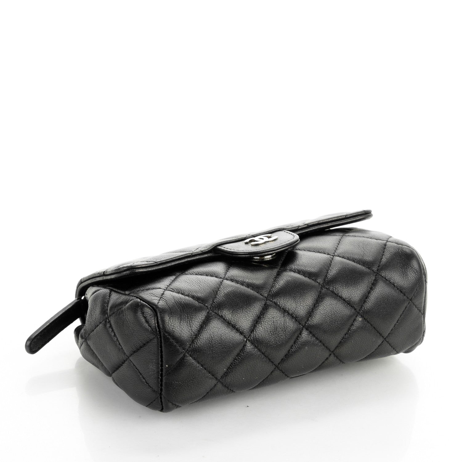 Chanel Lambskin Quilted Flap Cosmetic Case Black 4 of 8