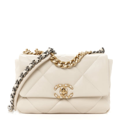 Chanel Lambskin Quilted Medium Chanel 19 Flap Light Beige 1 of 10