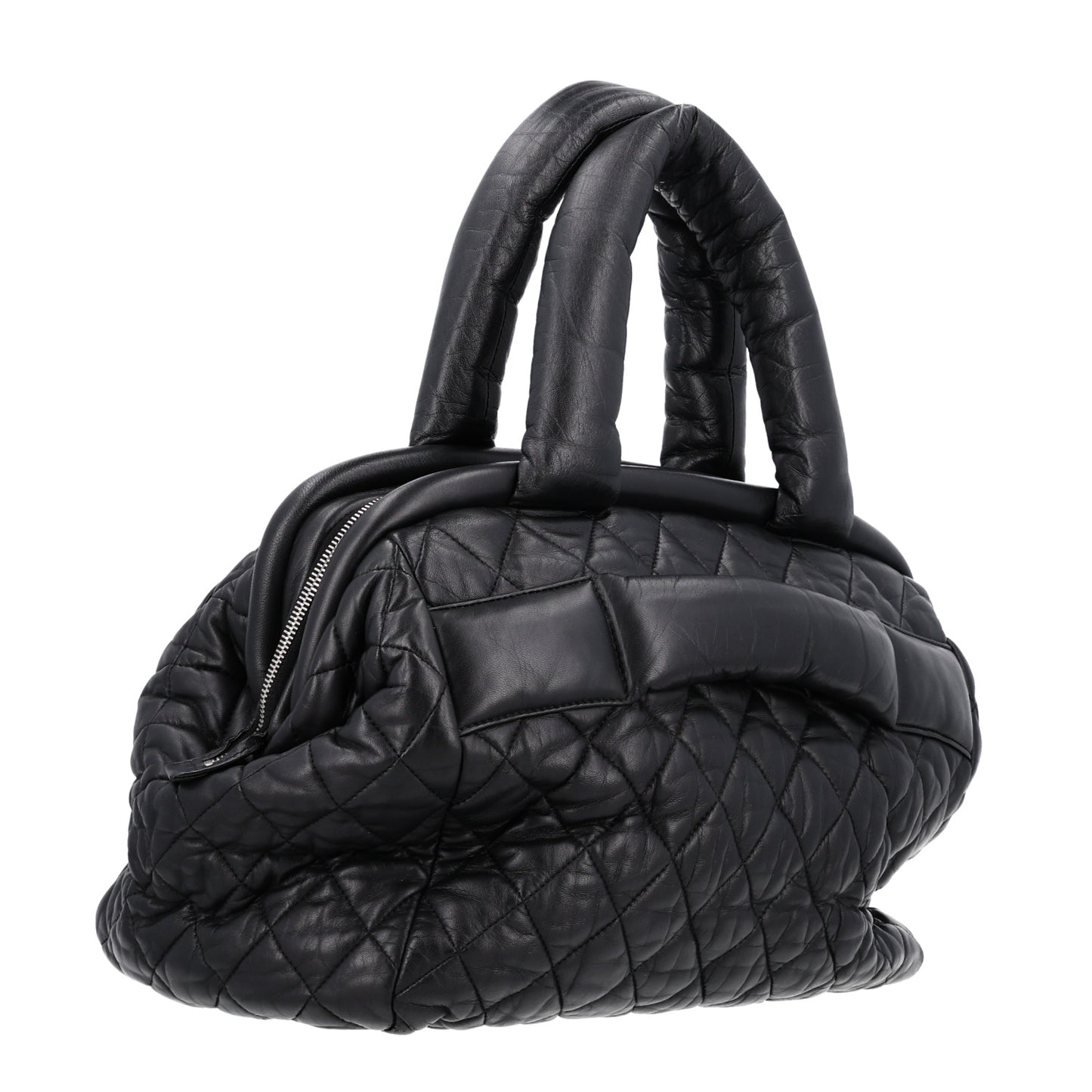 Lambskin Coco Cocoon Bowler Black