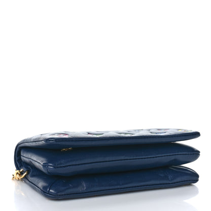 Louis Vuitton Lambskin Embossed Monogram LV Garden Pochette Coussin Navy 4 of 9