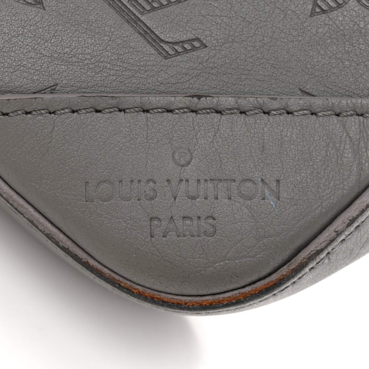 Calfskin Monogram Shadow Duo Messenger Anthracite Gray