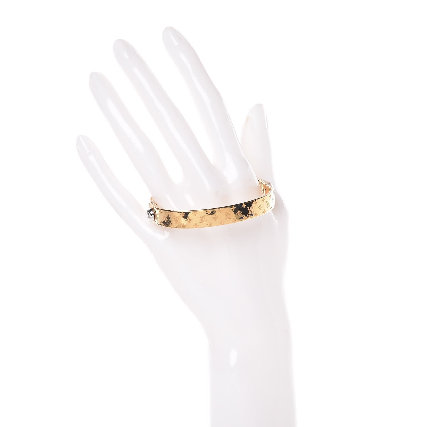 Louis Vuitton Brass Monogram Nanogram Cuff M Gold 2 of 5