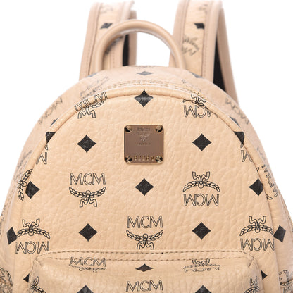 MCM Visetos Mini Side Stud Stark Backpack Beige 9 of 9