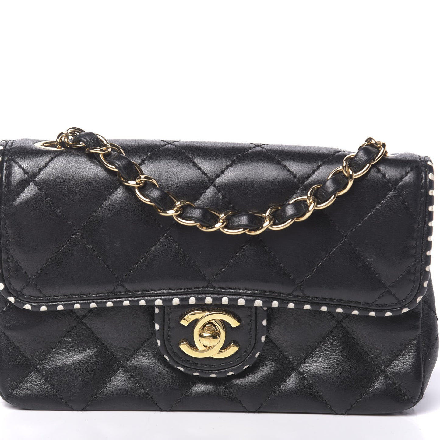 Lambskin Quilted Mini Flap Black