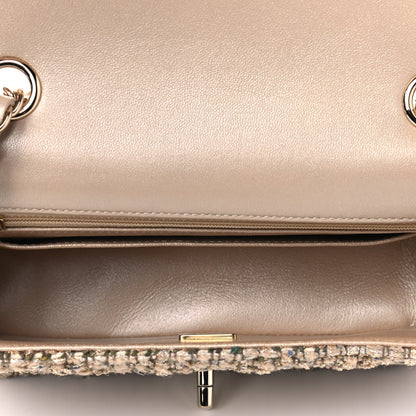 Chanel Tweed Quilted Mini Rectangular Flap Beige 4 of 4