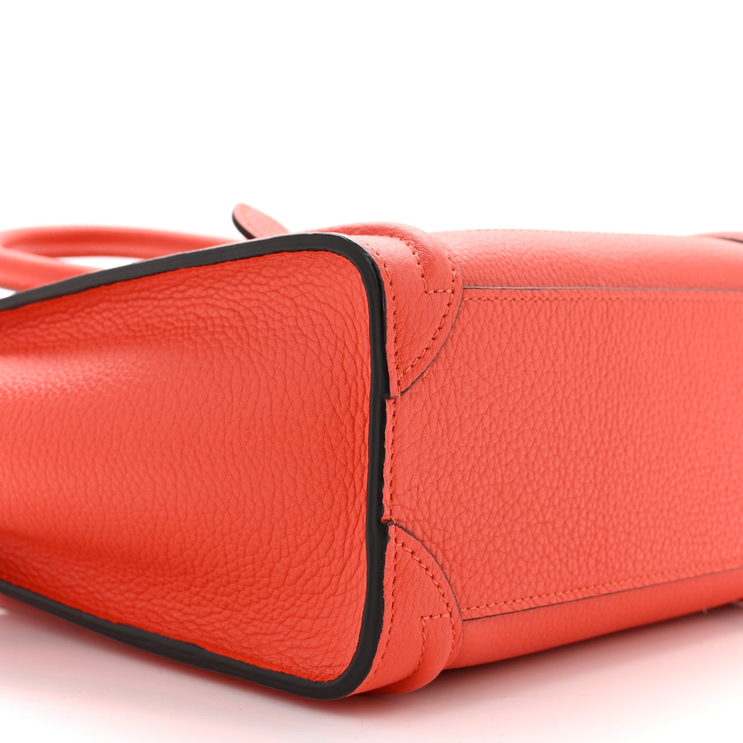 Drummed Calfskin Nano Luggage Vermillion