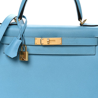 Hermes Epsom Kelly Sellier 28 Bleu Du Nord 7 of 10