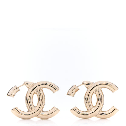 Chanel Metal Large CC Earrings Light Gold 1 of 4