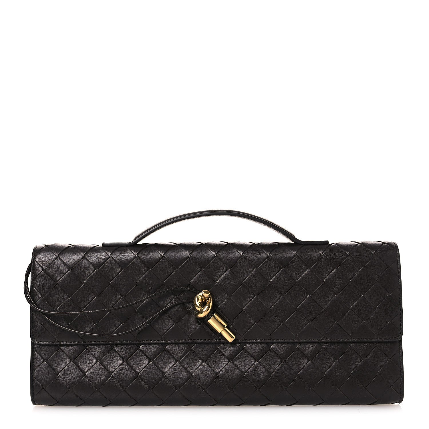 Bottega Veneta Nappa Intrecciato Long Andiamo Top Handle Clutch Fondant 1 of 11
